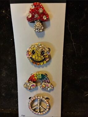 Kids Sparkle Brooch Set - Rainbow, Yellow, Red, Multicolor